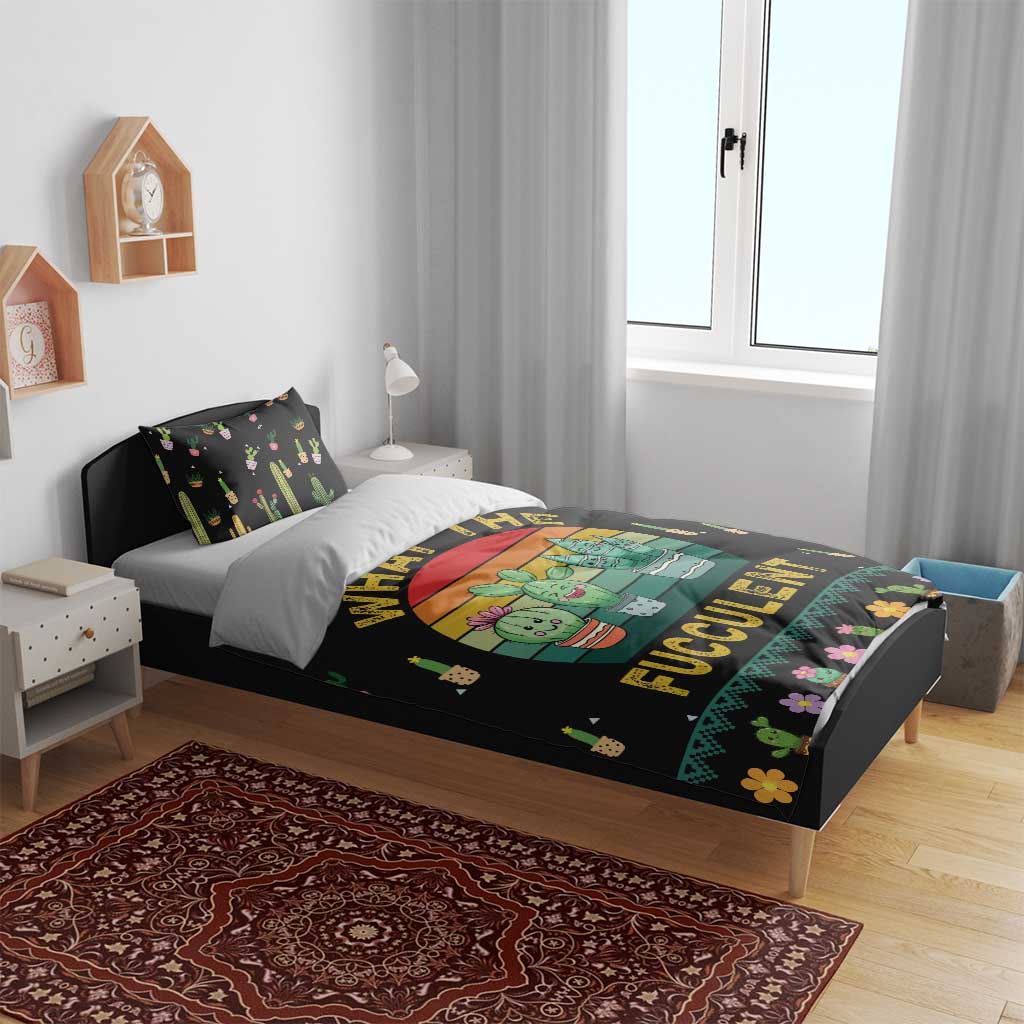 Cacuts Christmas Bedding Set Cactus What the Fucculent - Wonder Print Shop