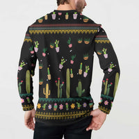 Cacuts Christmas Button Sweatshirt Cactus What the Fucculent - Wonder Print Shop