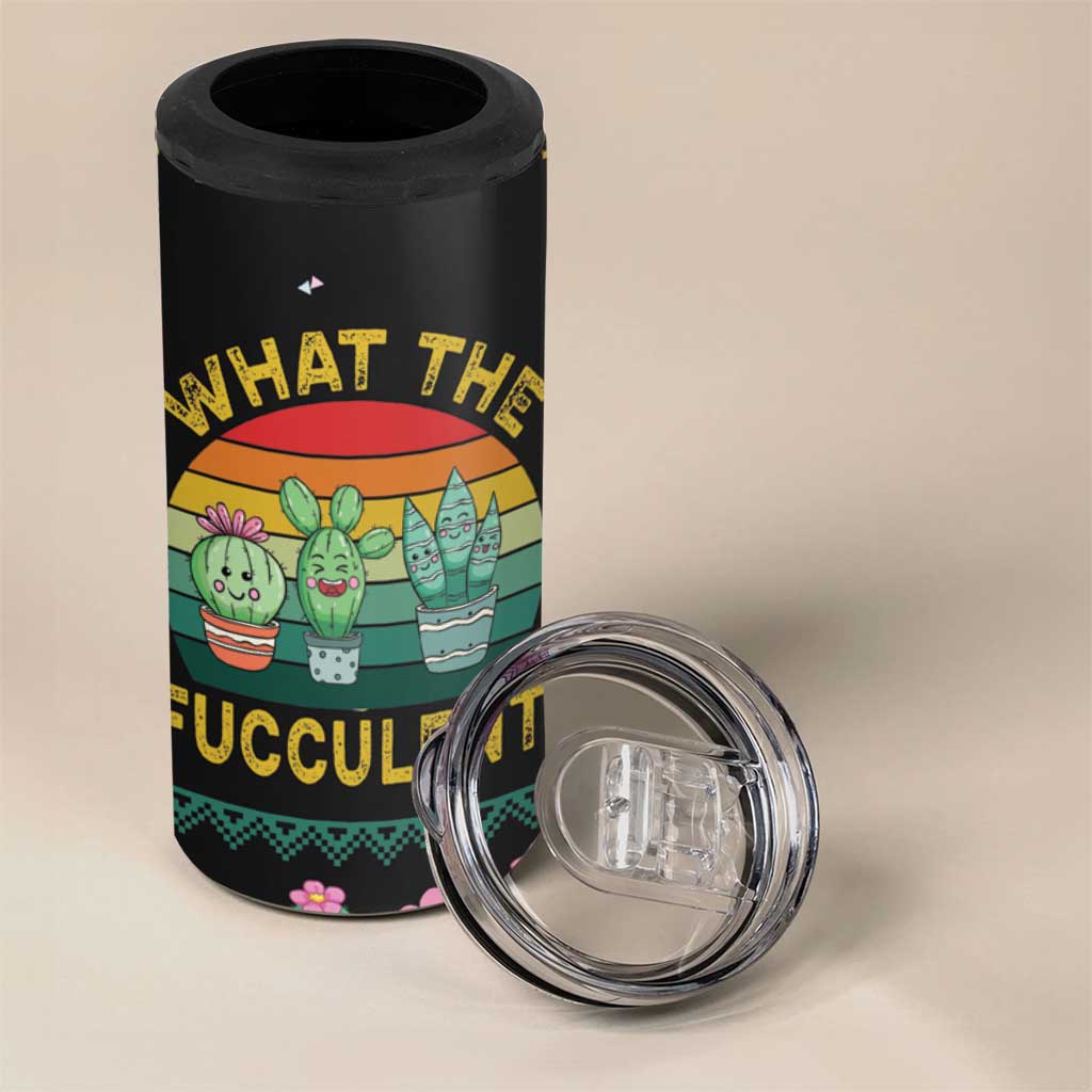 Cacuts Christmas 4 in 1 Can Cooler Tumbler Cactus What the Fucculent - Wonder Print Shop