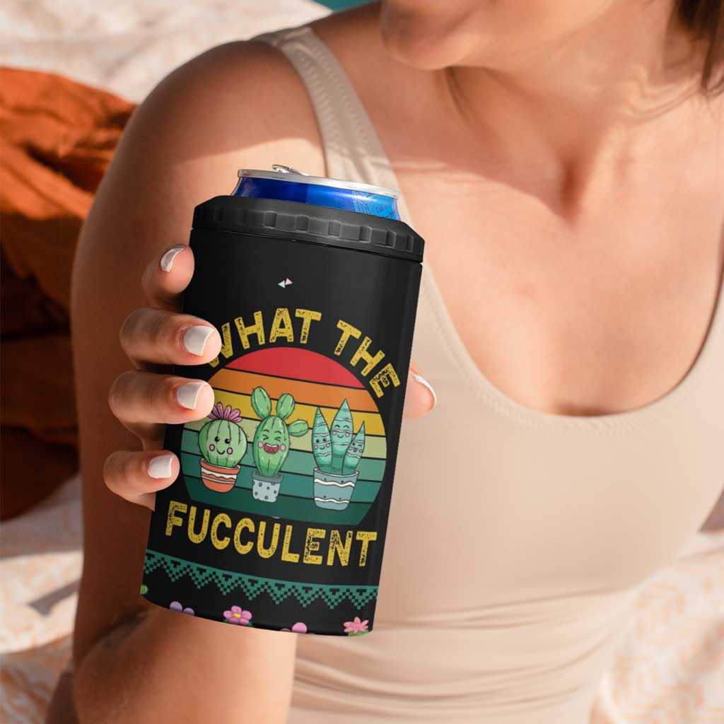 Cacuts Christmas 4 in 1 Can Cooler Tumbler Cactus What the Fucculent - Wonder Print Shop
