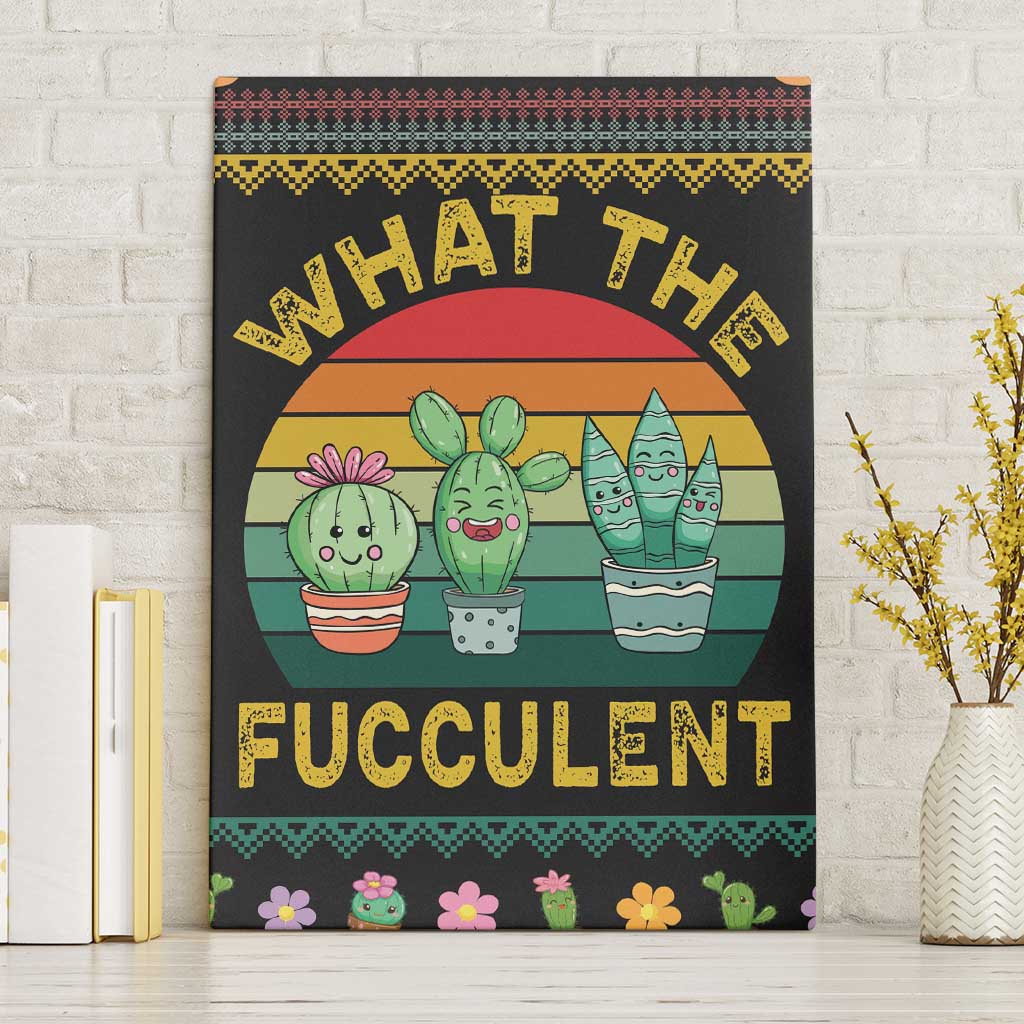 Cacuts Christmas Canvas Wall Art Cactus What the Fucculent - Wonder Print Shop