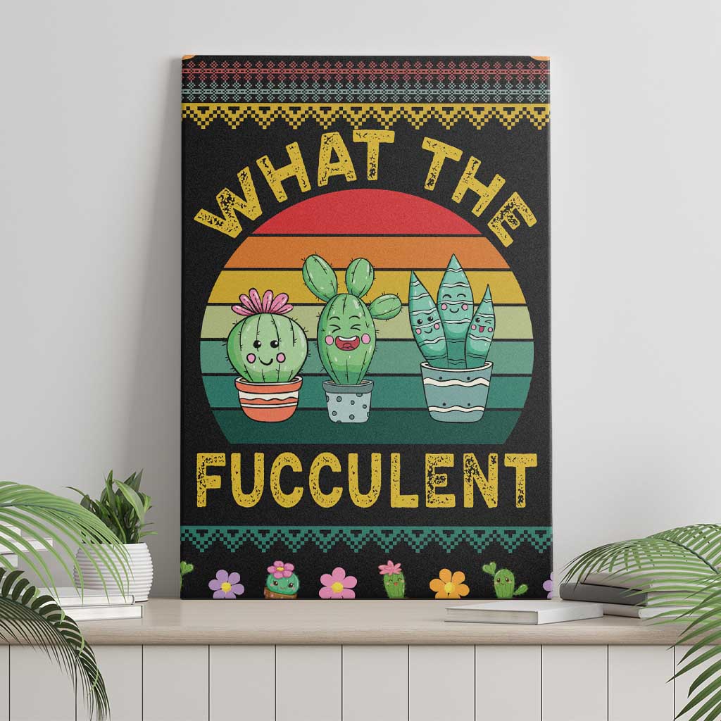 Cacuts Christmas Canvas Wall Art Cactus What the Fucculent - Wonder Print Shop