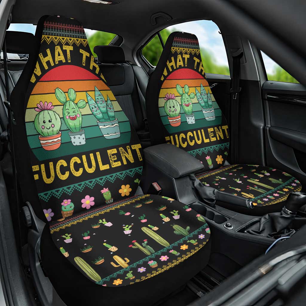 Cacuts Christmas Car Seat Cover Cactus What the Fucculent - Wonder Print Shop