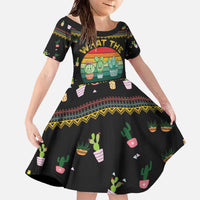 Cacuts Christmas Family Matching Off The Shoulder Long Sleeve Dress and Hawaiian Shirt Cactus What the Fucculent - Wonder Print Shop
