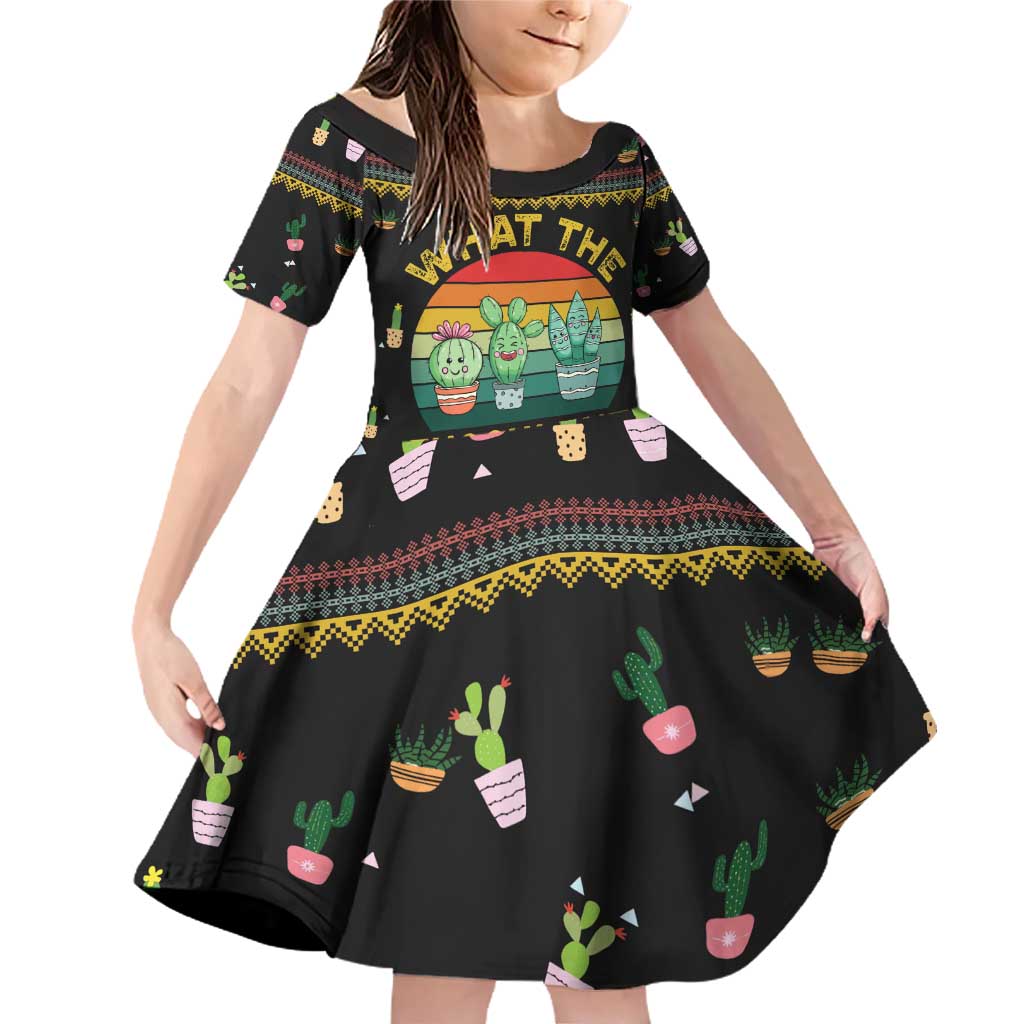 Cacuts Christmas Family Matching Off Shoulder Short Dress and Hawaiian Shirt Cactus What the Fucculent - Wonder Print Shop