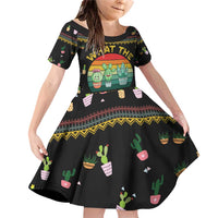 Cacuts Christmas Family Matching Off Shoulder Short Dress and Hawaiian Shirt Cactus What the Fucculent - Wonder Print Shop