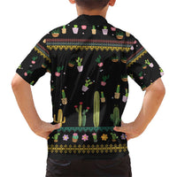 Cacuts Christmas Family Matching Short Sleeve Bodycon Dress and Hawaiian Shirt Cactus What the Fucculent - Wonder Print Shop