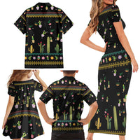 Cacuts Christmas Family Matching Short Sleeve Bodycon Dress and Hawaiian Shirt Cactus What the Fucculent - Wonder Print Shop