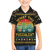 Cacuts Christmas Family Matching Short Sleeve Bodycon Dress and Hawaiian Shirt Cactus What the Fucculent - Wonder Print Shop