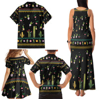 Cacuts Christmas Family Matching Tank Maxi Dress and Hawaiian Shirt Cactus What the Fucculent - Wonder Print Shop