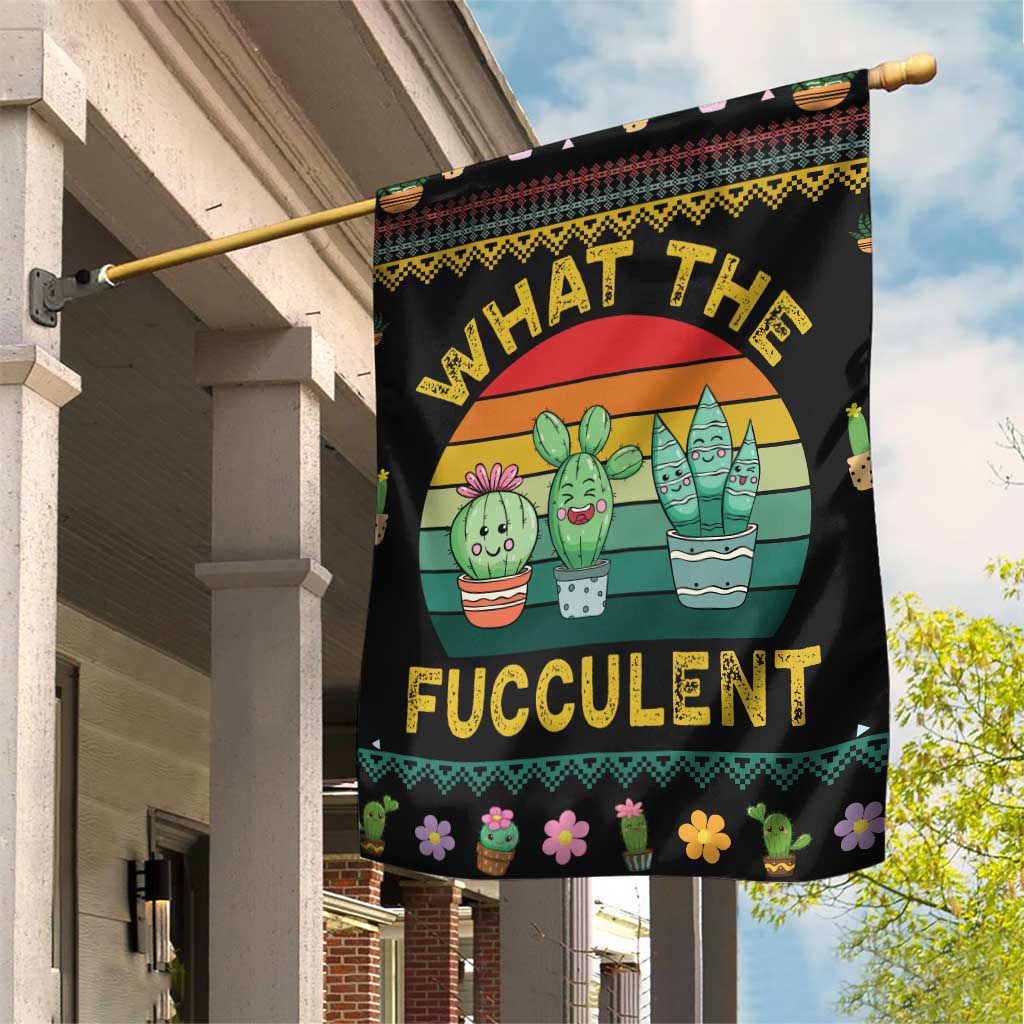 Cacuts Christmas Garden Flag Cactus What the Fucculent - Wonder Print Shop