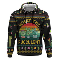 Cacuts Christmas Hoodie Cactus What the Fucculent - Wonder Print Shop