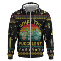 Cacuts Christmas Hoodie Cactus What the Fucculent - Wonder Print Shop