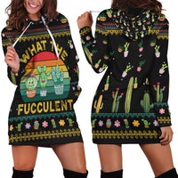 Cacuts Christmas Hoodie Dress Cactus What the Fucculent - Wonder Print Shop