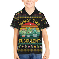 Cacuts Christmas Kid Hawaiian Shirt Cactus What the Fucculent - Wonder Print Shop