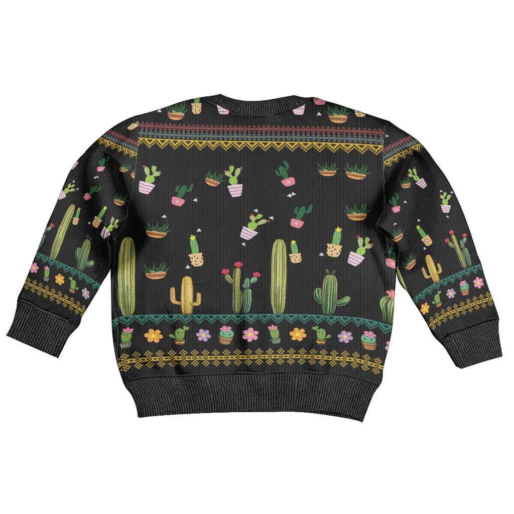 Cacuts Christmas Kid Ugly Christmas Sweater Cactus What the Fucculent - Wonder Print Shop