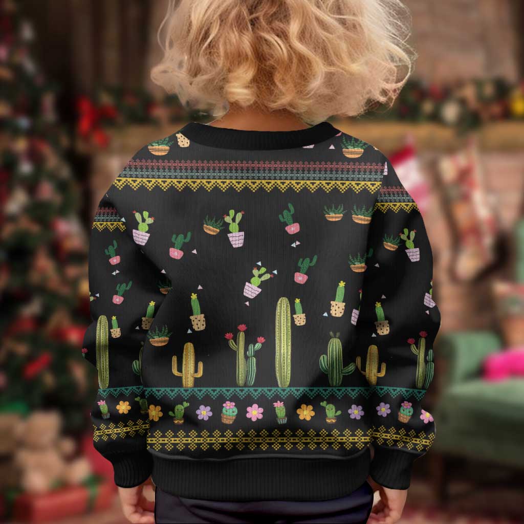 Cacuts Christmas Kid Ugly Christmas Sweater Cactus What the Fucculent - Wonder Print Shop