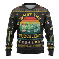 Cacuts Christmas Ugly Christmas Sweater Cactus What the Fucculent - Wonder Print Shop