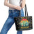 Cacuts Christmas Leather Tote Bag Cactus What the Fucculent - Wonder Print Shop