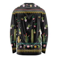 Cacuts Christmas Long Sleeve Shirt Cactus What the Fucculent - Wonder Print Shop