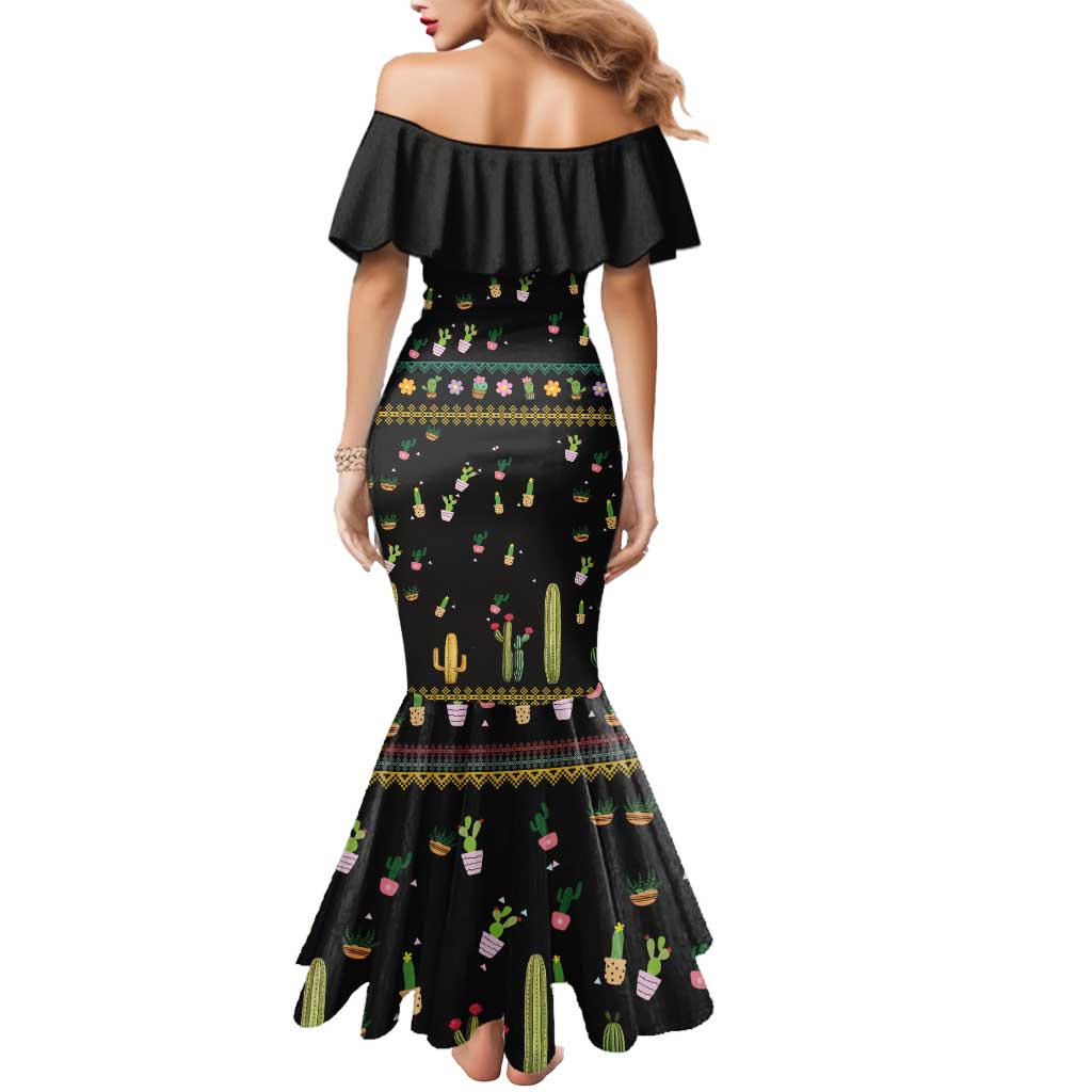 Cacuts Christmas Mermaid Dress Cactus What the Fucculent - Wonder Print Shop