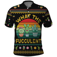 Cacuts Christmas Polo Shirt Cactus What the Fucculent - Wonder Print Shop