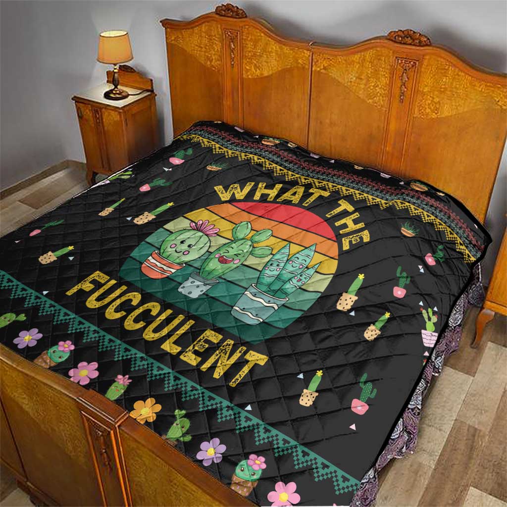 Cacuts Christmas Quilt Cactus What the Fucculent - Wonder Print Shop