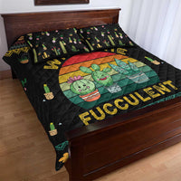 Cacuts Christmas Quilt Bed Set Cactus What the Fucculent - Wonder Print Shop