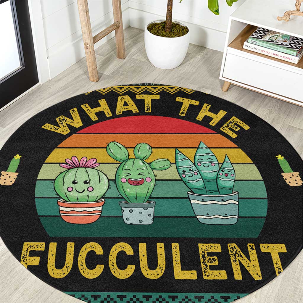 Cacuts Christmas Round Carpet Cactus What the Fucculent