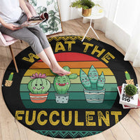 Cacuts Christmas Round Carpet Cactus What the Fucculent