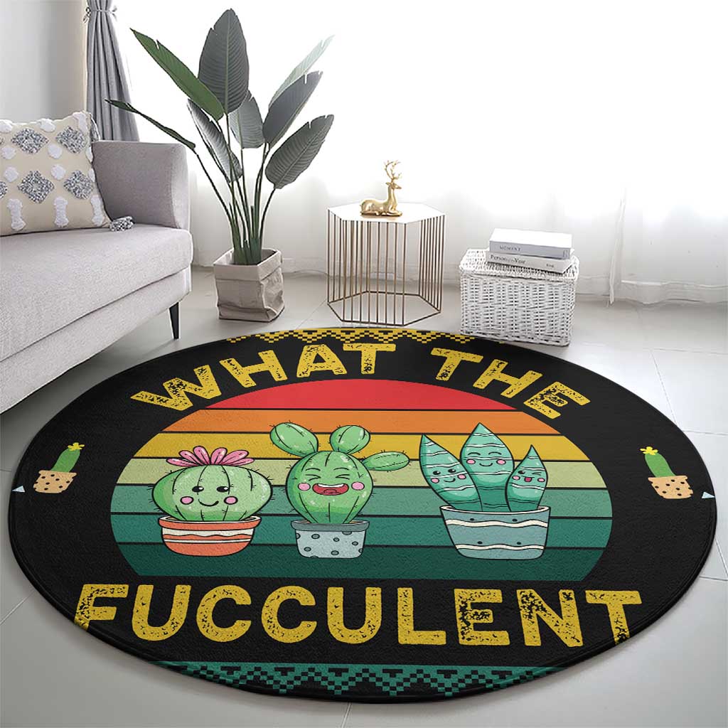 Cacuts Christmas Round Carpet Cactus What the Fucculent