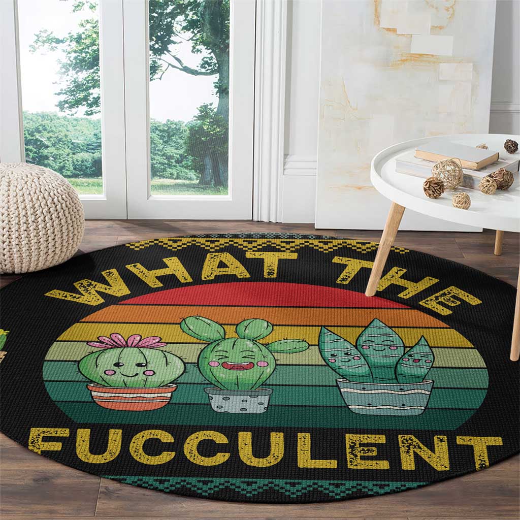 Cacuts Christmas Round Carpet Cactus What the Fucculent