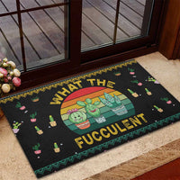 Cacuts Christmas Rubber Doormat Cactus What the Fucculent - Wonder Print Shop
