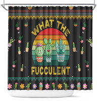 Cacuts Christmas Shower Curtain Cactus What the Fucculent
