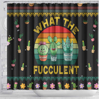 Cacuts Christmas Shower Curtain Cactus What the Fucculent