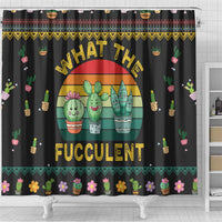 Cacuts Christmas Shower Curtain Cactus What the Fucculent