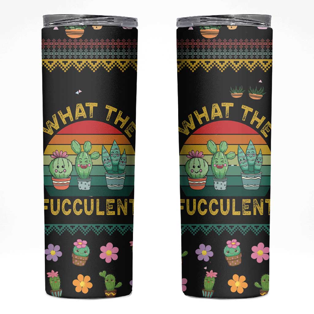 Cacuts Christmas Skinny Tumbler Cactus What the Fucculent - Wonder Print Shop