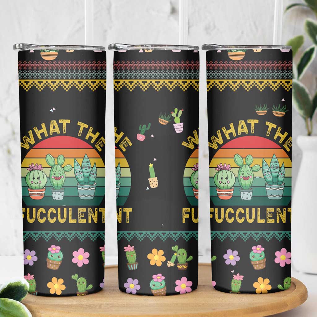 Cacuts Christmas Skinny Tumbler Cactus What the Fucculent - Wonder Print Shop