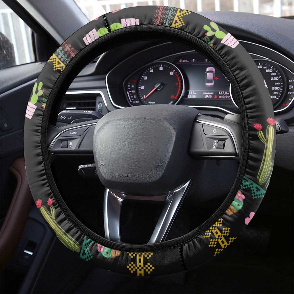 Cacuts Christmas Steering Wheel Cover Cactus What the Fucculent - Wonder Print Shop