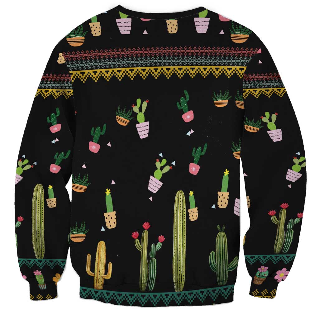 Cacuts Christmas Sweatshirt Cactus What the Fucculent - Wonder Print Shop