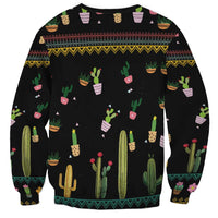 Cacuts Christmas Sweatshirt Cactus What the Fucculent - Wonder Print Shop
