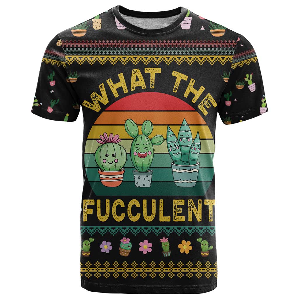 Cacuts Christmas T Shirt Cactus What the Fucculent - Wonder Print Shop