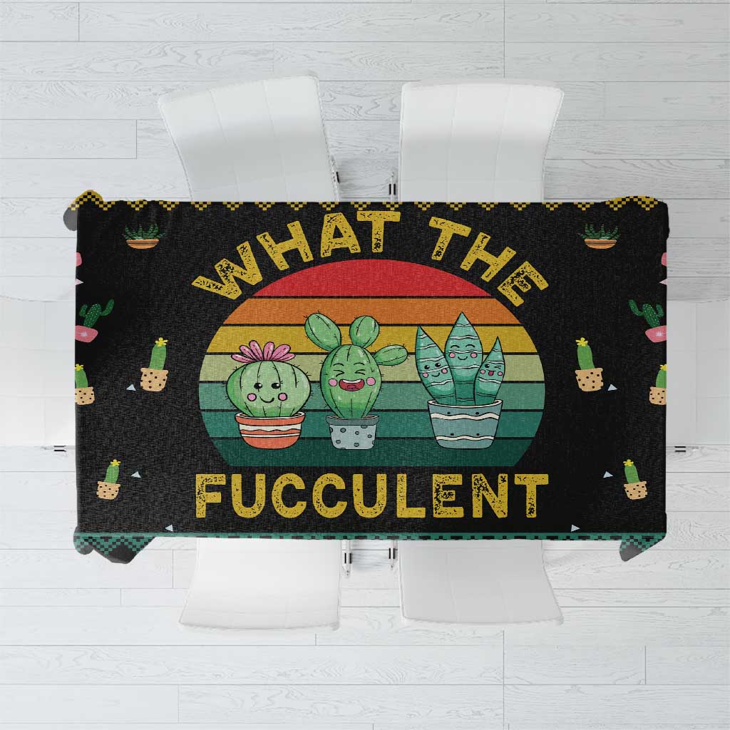 Cacuts Christmas Tablecloth Cactus What the Fucculent - Wonder Print Shop