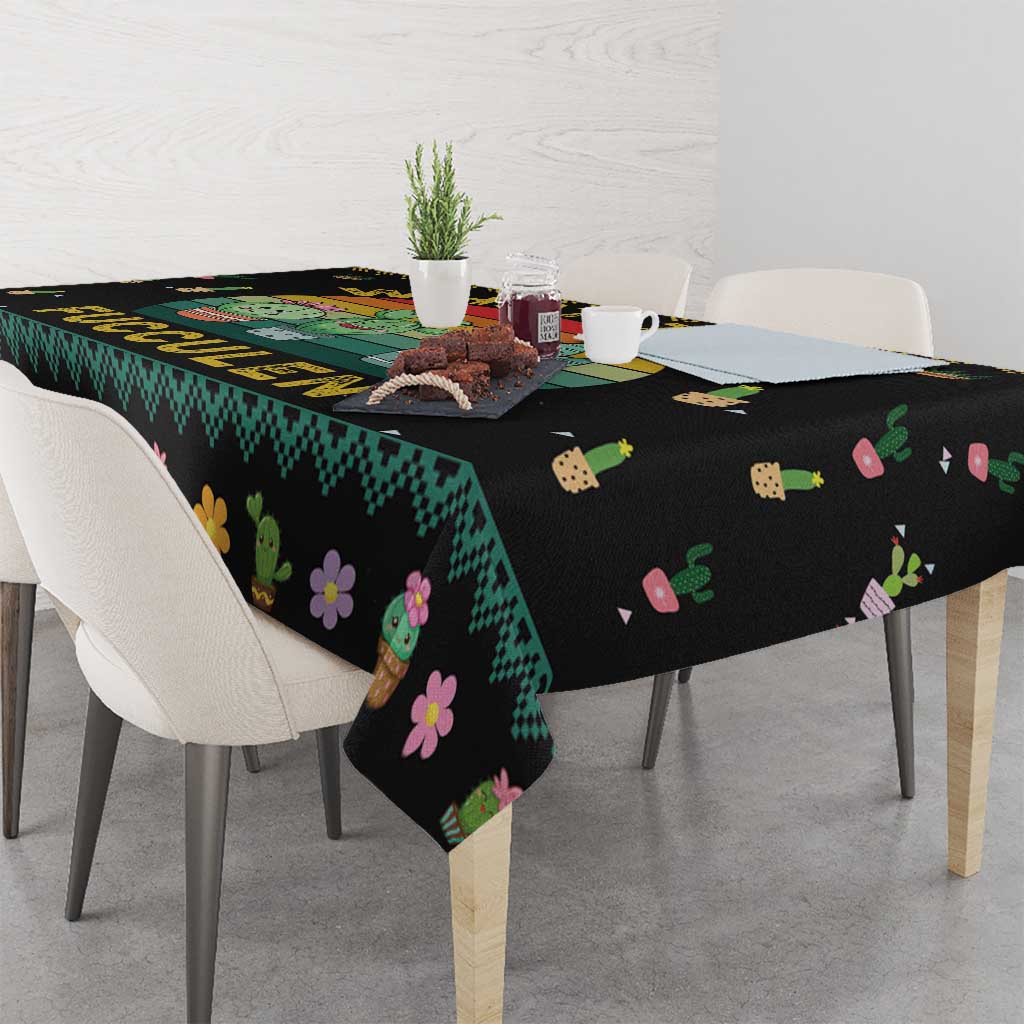 Cacuts Christmas Tablecloth Cactus What the Fucculent - Wonder Print Shop