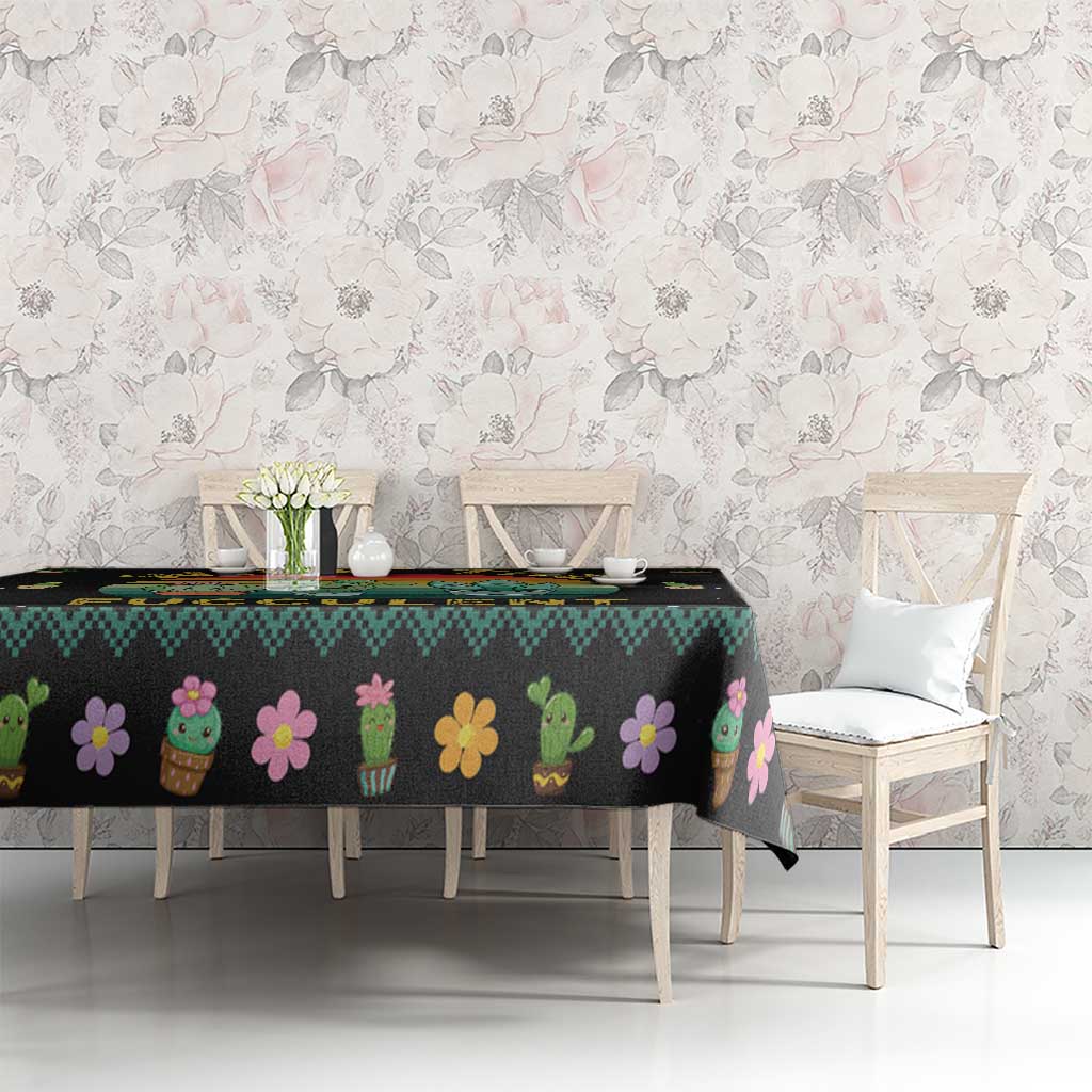 Cacuts Christmas Tablecloth Cactus What the Fucculent - Wonder Print Shop