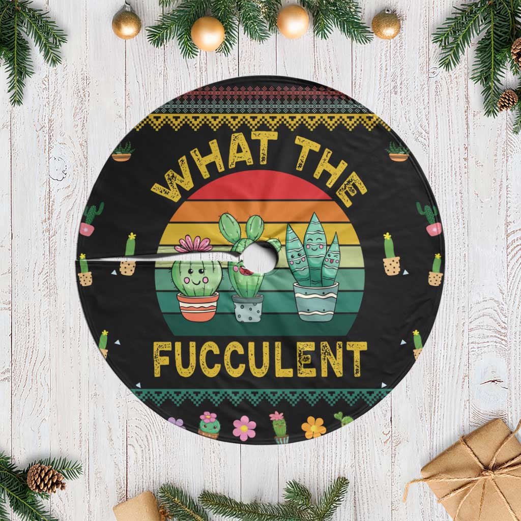 Cacuts Christmas Tree Skirt Cactus What the Fucculent - Wonder Print Shop