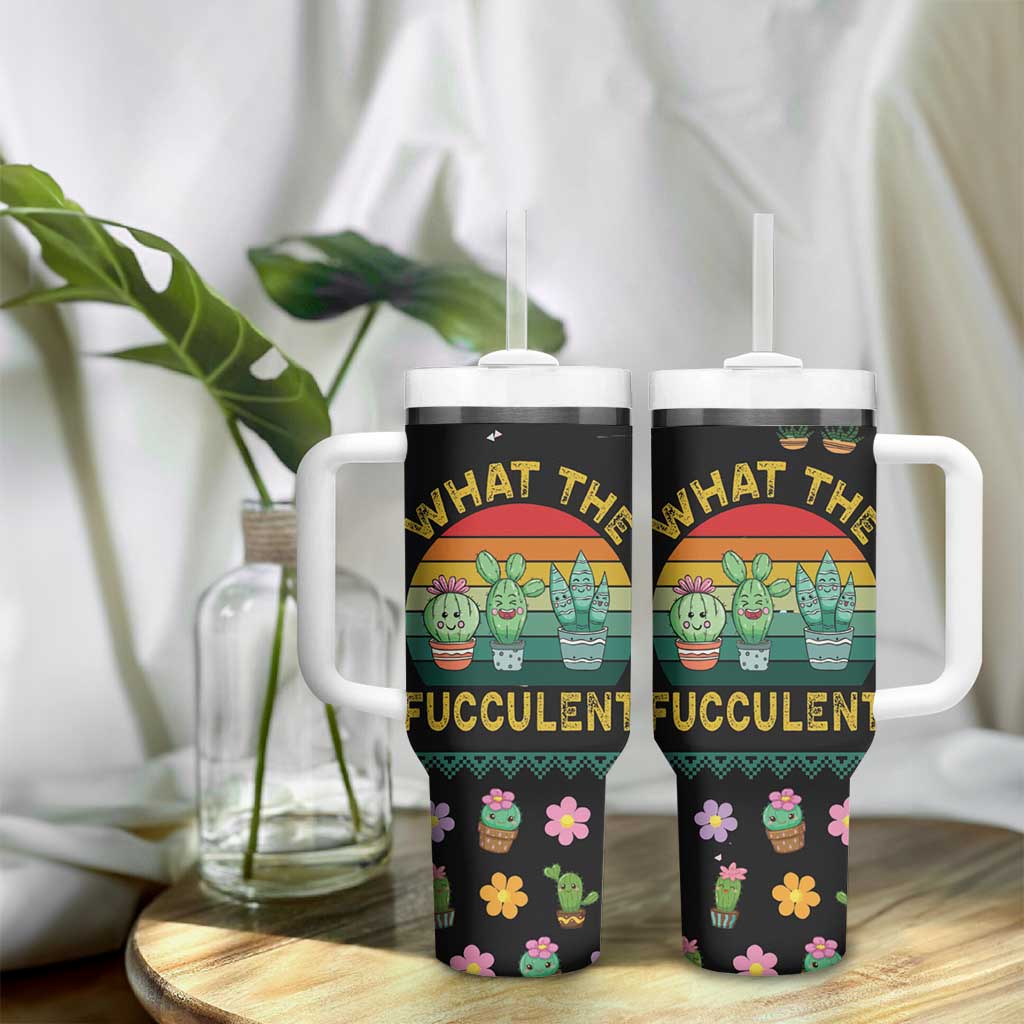 Cacuts Christmas Tumbler With Handle Cactus What the Fucculent - Wonder Print Shop