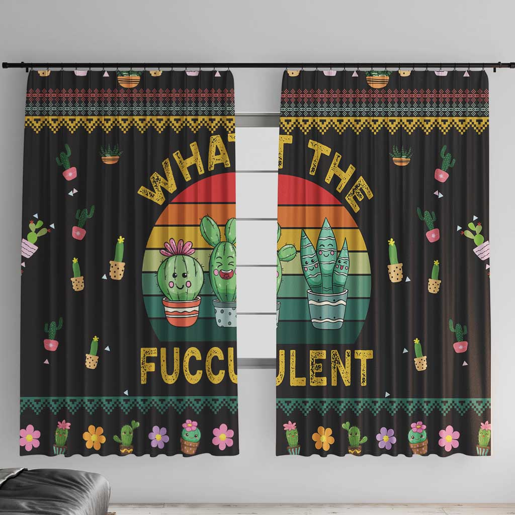 Cacuts Christmas Window Curtain Cactus What the Fucculent - Wonder Print Shop