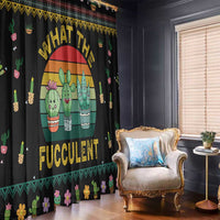 Cacuts Christmas Window Curtain Cactus What the Fucculent - Wonder Print Shop