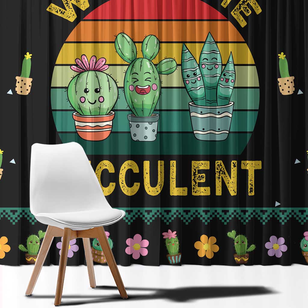 Cacuts Christmas Window Curtain Cactus What the Fucculent - Wonder Print Shop